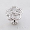 INFINITE ROUND FLOWER MULTI CZ THREADLESS (PUSH IN) 316L SURGICAL STEEL LABRET SET